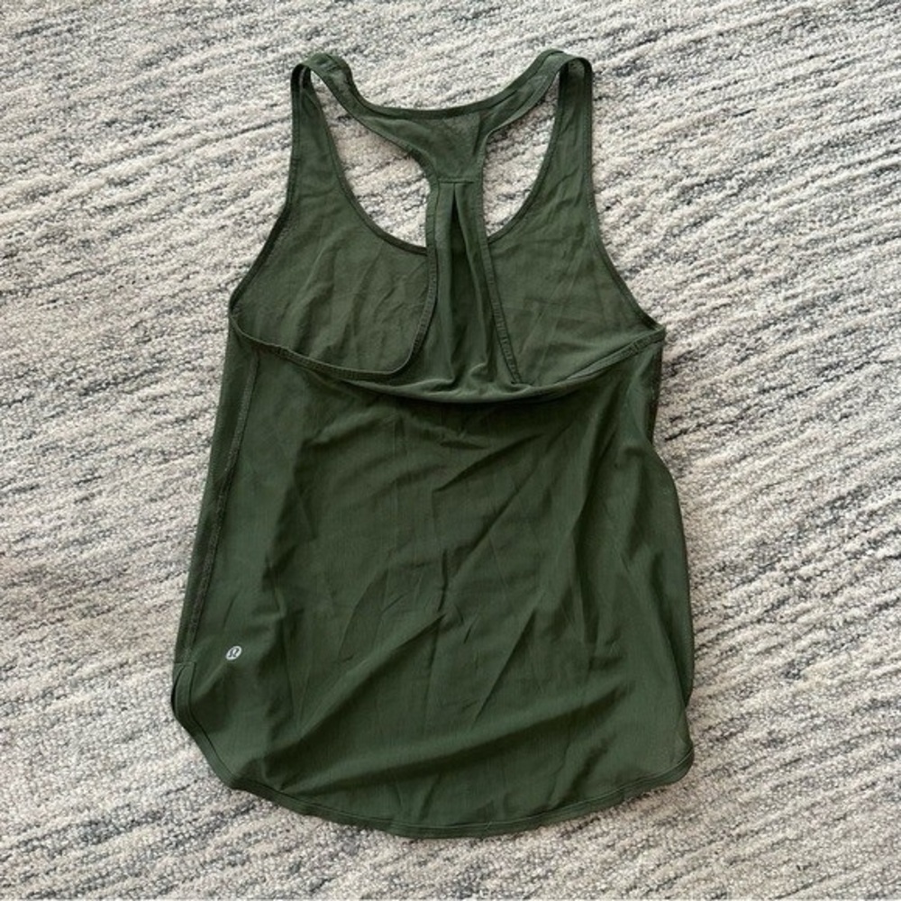 Lululemon Women's Green Mesh Racerback Tank Top